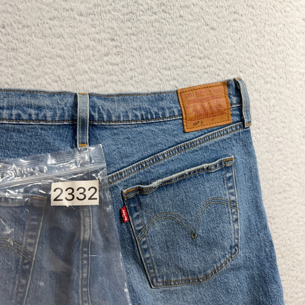 Levis Premium 501 S Skinny Jeans Womens Blue Denim 33 (33.5x29) High Rise - Picture 13 of 13